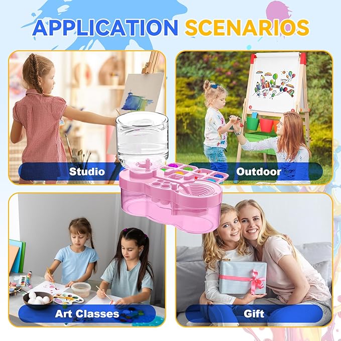 New Paint Brush Cleaner Tool,Brush Rinser Cup Painting Running Water Circulation Art Supplies for Acrylic,Watercolor and Water Based Creative Gift for Adult Artist Beginners Kids