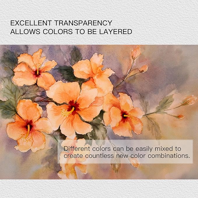 rubens Watercolor Paint Set 24 Colors, Professional Pigment-Rich Water Colors for Adults, Premium Art Supplies Kit, Gift for Artists, Beginners & Students