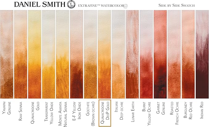 Daniel Smith Extra Fine Watercolor Paint, 5ml Tube, Quinacridone Deep Gold, 284610152