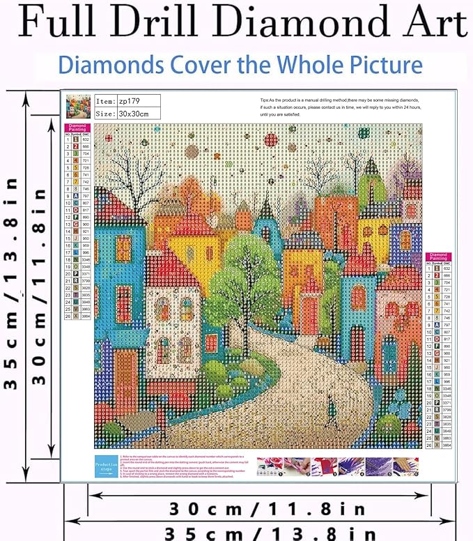 YPF 4 Packs Diamond Painting Kits for Adults Cartoon Diamond Painting Crafts DIY 5D Diamond Art Kits for Beginner Home Wall Decoration Gift 11.8x11.8 Inches (4 Pack Landscape Abstract)