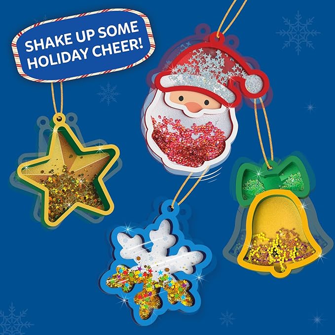 Skillmatics Art & Craft Activity - Shake-its Christmas Ornaments, DIY Holiday Decoration Kit, Glitter Craft Kit, Creative Activity, Gifts for Girls & Boys Ages 4, 5, 6, 7, 8, 9