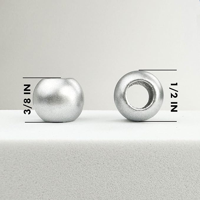 300 acrylic large hole beads for crafts 10mm x 12mm acrylic barrel beads with 5.7mm large hole, matte silver