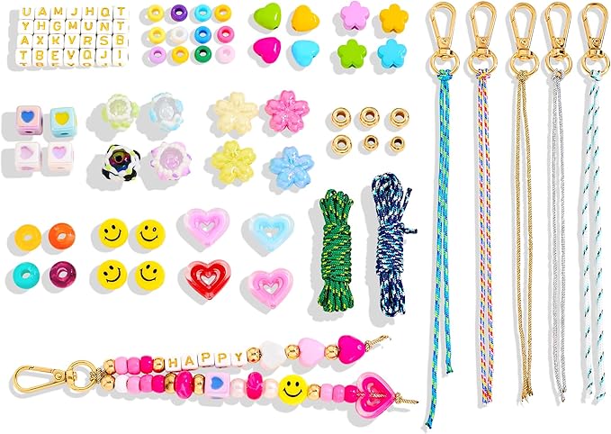 RepaTime DIY Bag Charm Bead Kit 丨Keychain Making Kit 丨Jewelry Making Kit丨Great for a Girls Christmas Gift,Party,Family Activity丨Key Chain Charm丨Supplies Crafts for All Ages
