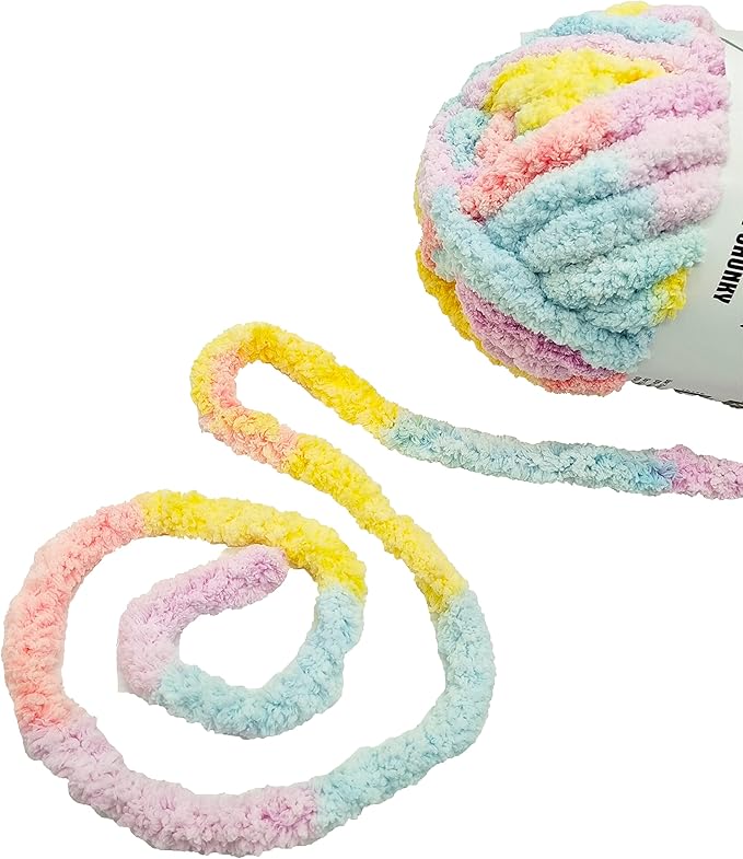 DDL&HEXI 2 Park Super Chenille Chunky Yarn,Blanket Making Kit,Jumbo Knitting Yarn 2x8oz 226g per Bag (204)