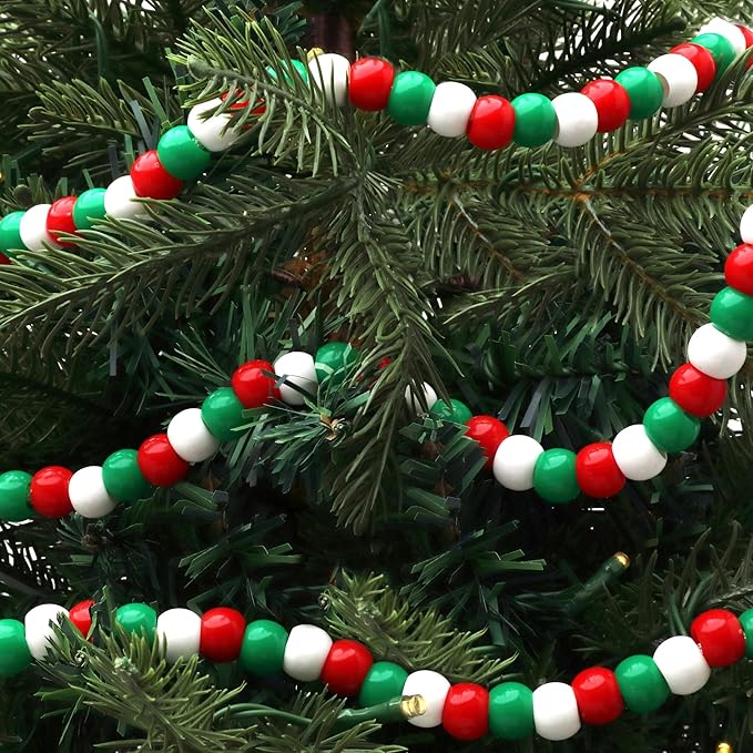 300 christmas colors assortment acrylic large hole beads for crafts and for hair 10mm x 12mm acrylic barrel beads with 5.7mm large hole, glossy christmas assortment