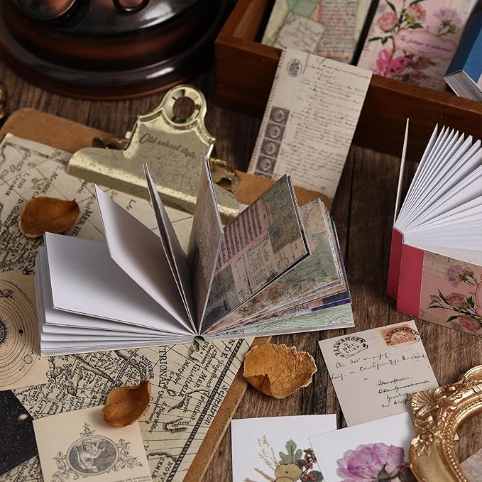 300Pcs Washi Scrapbook Supplies Sticker Set,Nature Vintage Scrapbooking Decals for Junk Journal Supplies Card Making Envelopes Paper Stationery Collage