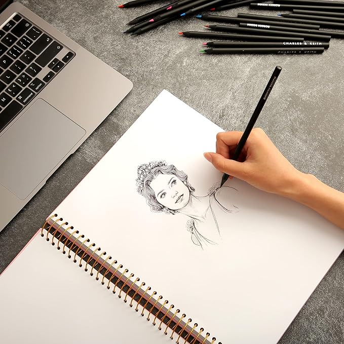 9 x 12 inches Hardcover Sketchbook for Drawing 120 Sheets Spiral Bound Sketch Pad Premium Art Sketchbook Artistic Drawing Painting Writing Paper(68lb/100gsm) for Kids Adults Beginners Artists, Black