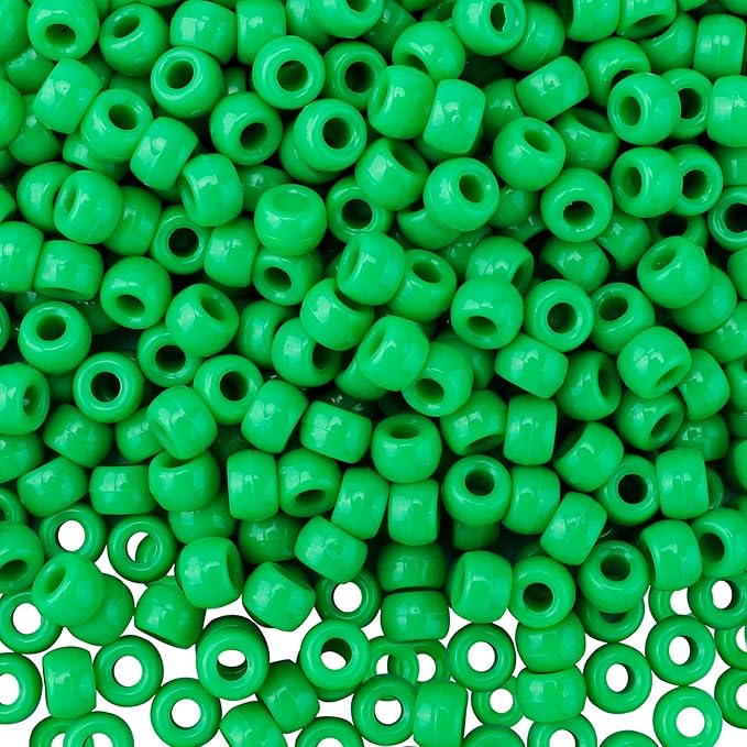 qpixvb 1100pcs pony beads,green pony beads,green bead for jewelry making,bulk kandi christmas bead for bracelets making,diy crafts gifts,hair braids