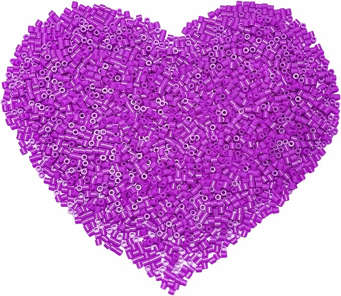 yowamho 3000pcs beads fuse beads - 5mm light purple melting beads for crafts, hama beads bulk refill kit.