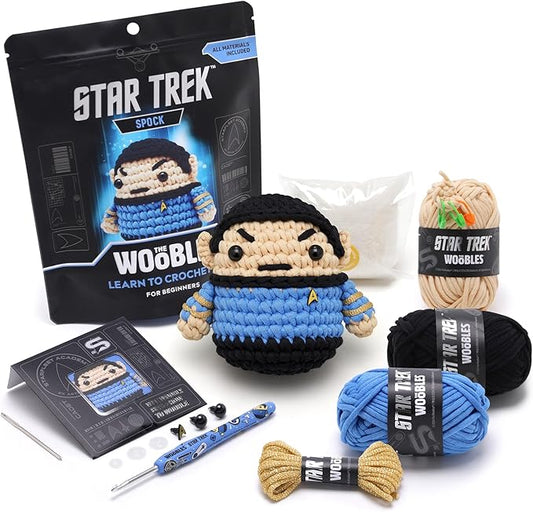The Woobles Star Trek Crochet Kit for Beginners with Easy Peasy Yarn as seen on Shark Tank – Arts & Crafts Adult Knitting Kit with Step-by-Step Video Tutorials - Spock