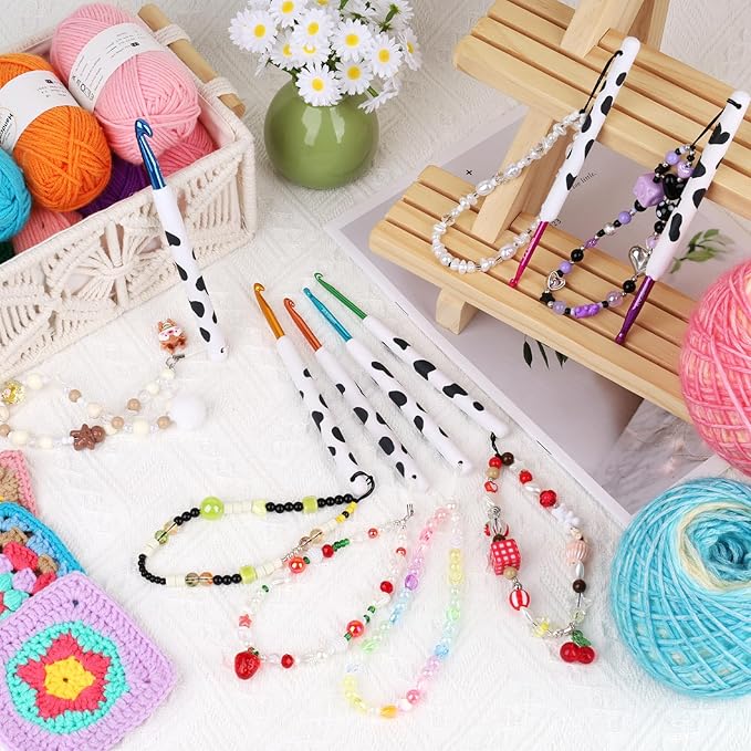 Coopay Crochet Hooks, Crochet Hook with Soft Polymer Clay Handle and Attached Bracelet - Stylish & Practical - 4.0mm (G-6)