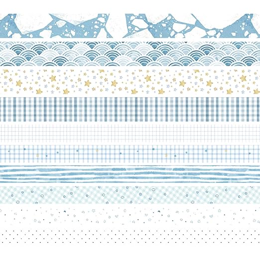 YUBBAEX 10 Rolls Vintage Washi Tape Set Basic Masking Retro Artwork Decorative Tapes for Arts, DIY Crafts, Journals, Planners, Scrapbook, Wrapping (Aloof)