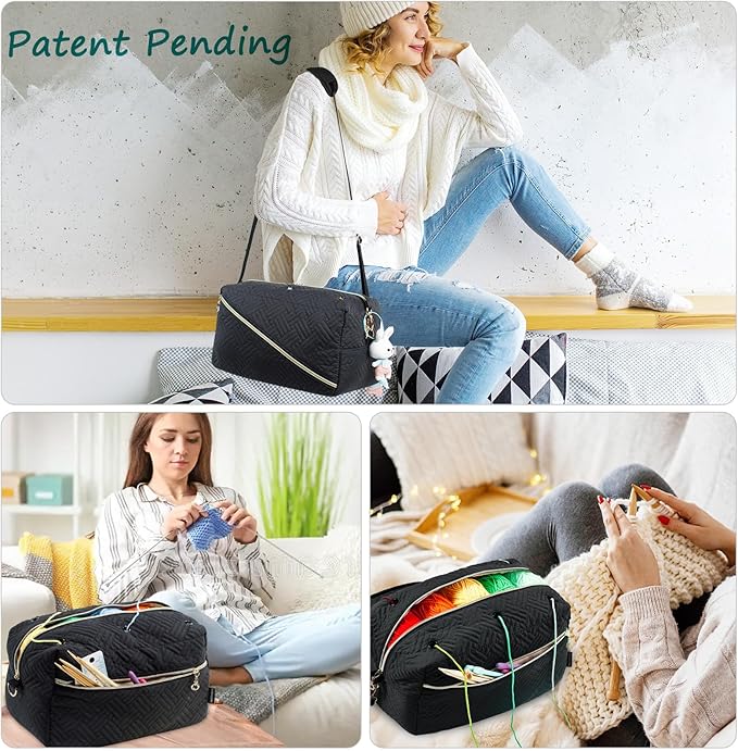 Crochet Bag Organizer - Knitting Bag - Yarn Storage Organizer - Yarn Bag for Crocheting - Yarn Holder for Crochet Accessories, Crocheting & Knitting Gifts