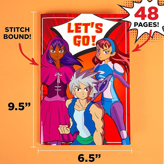 Made By Me Anime Color & Design Artist Set, 22-Piece Art Set, How to Draw, Create Comics, Make Manga & Sketchbook, Gifts for Enthusiasts, Arts & Crafts for Kids 6+
