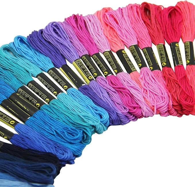 atdawn rainbow color embroidery, cross stitch threads, bracelets, crafts floss, 100 count
