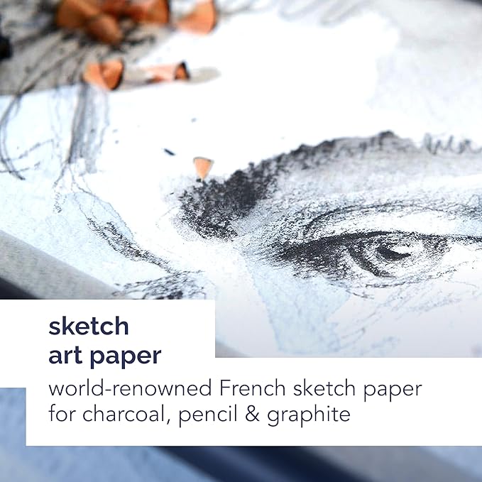 Canson Artist Series Sketchbook, Wirebound Journal, 6x6 inches, 160 Pages (65lb/96g) - Artist Paper for Adults and Students - Graphite, Charcoal, Pencil, Colored Pencil