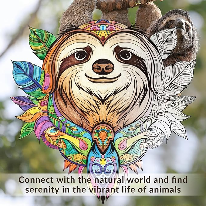 FUN LAVIE Adult Coloring Book - Mandala Animal Designs for Adults Relaxation and Teens Stress Relief, Spiral Bound Coloring Book for Women, Mindfulness Mandalas and Animal Patterns for Anxiety Relief