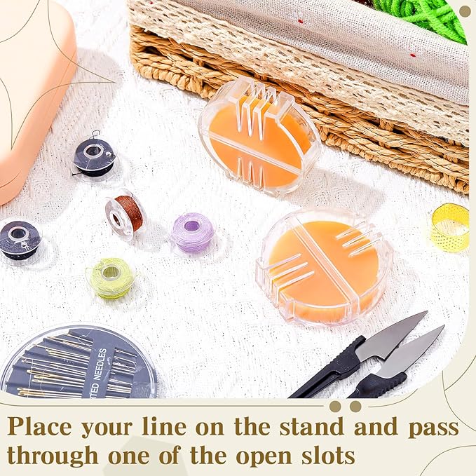 Maitys 2 Pcs Thread Wax Thread Conditioner Beeswax for Hand Sewing Embroidery Beeswax Floss Conditioner for Quilting Sewing Strengthening Line Embroidery Wax (Deep Yellow,Clear Case)