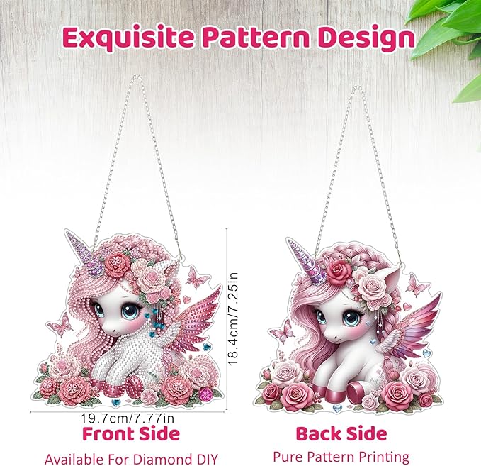 MEIYUDA Animals Diamond Painting Kits Hanging, DIY Cute Animal Diamond Art Window Pendant for Adults, Special Shape Rhinestone Ornament, Crystal Gem Art Craft for Home Garden Wall Decor