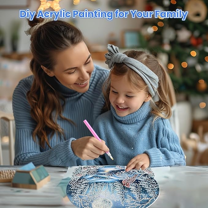MOGTAA Christmas Diamond Art Hanging Kits for Adults Kids, Christmas Cardinal Diamond Art Suncatchers, 5D Special Shape Winter Diamond Painting Window Pendant Kit for Home Garden Wall Decor
