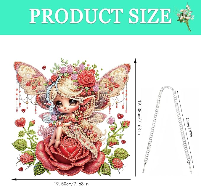 Auremi Elf Diamond Art Pendant Kits,5D Christmas Diamond Art Diamond Painting Hanging Kits,DIY Special Shaped Diamonds Painting Suncatcher Pendant Kit for Adults for Gift Wall Home Decor