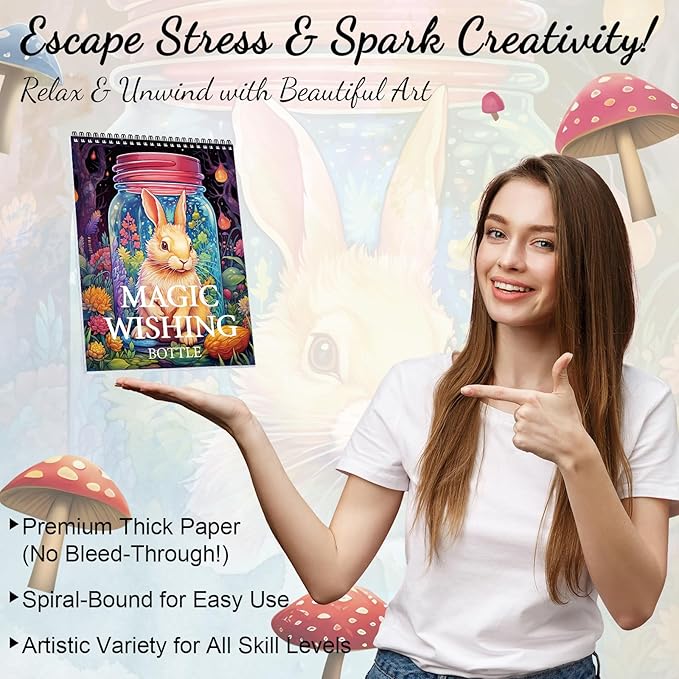 Coloring Book for Adults Relaxation, Spiral Bound Adult Coloring Book for Women Page One Sided Design Gifts Arts and Crafts for Women to Relax, Anxiety and Depression 30 Colorful Coloring Pages