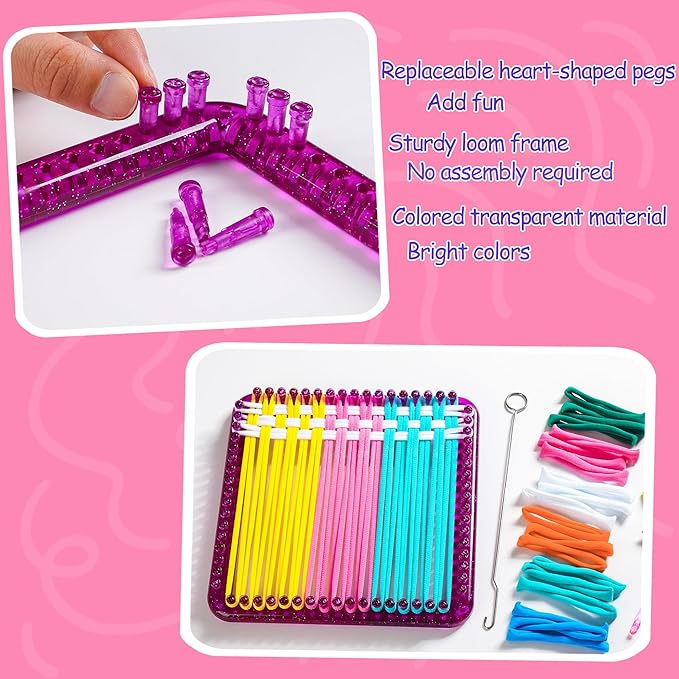 CCTVRTV Weaving Loom Kit Toys for Kids and Adults, Potholder Loops DIY Arts and Crafts for Boys and Girls Ages 5 6 7 8-12 13, Easy Potholder Loom Knitting Kits Gifts for Beginners, 252 Craft Loops.