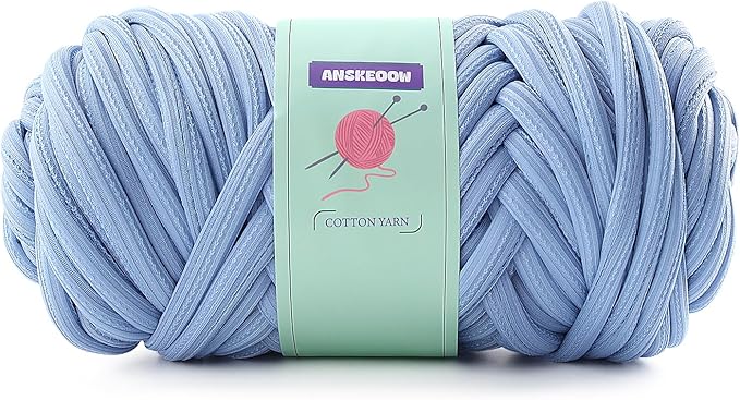 Chunky Yarn for Hand Knitting and Crocheting, Soft Bulky Yarn for Making Blankets, Bags, Baskets, Pillows, Pet Nests (Lake Blue, 0.55lb/250g, 32yard/30m, 0.3inch/8mm)