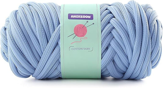 Chunky Yarn for Hand Knitting and Crocheting, Soft Bulky Yarn for Making Blankets, Bags, Baskets, Pillows, Pet Nests (Lake Blue, 0.55lb/250g, 32yard/30m, 0.3inch/8mm)