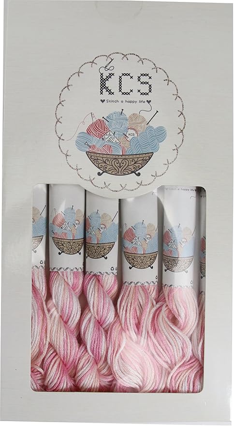 KCS Big skeins of 25 Meters Size 25 Color Variegated Cross Stitch Stranded Threads,6 skeins,4170