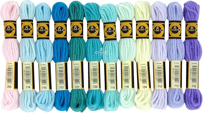 DMC Tapestry Wool - The Mineral Collection - 12 Count - 8.7 Yards Skeins