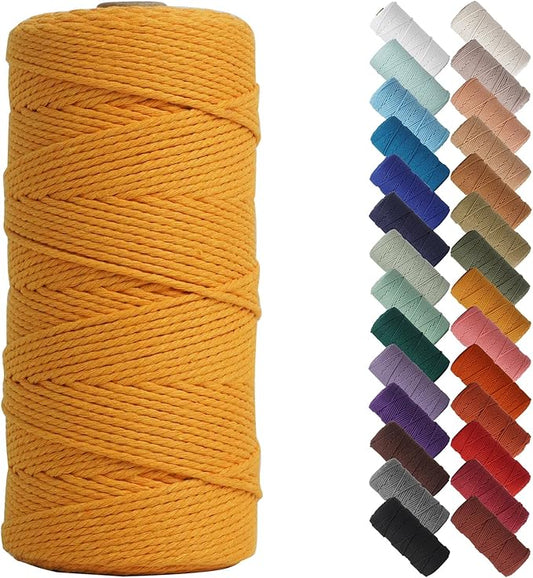 NOANTA Bright Orange Macrame Cord 2mm x 220yards, Colored Macrame Rope, Cotton Rope Macrame Yarn, Colorful Cotton Craft Cord for Wall Hanging, Plant Hangers, Crafts, Knitting