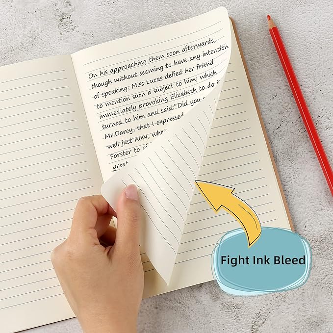 labkiss 24 pack college ruled notebook & journal bulk, kraft cover, line thick paper, a5 size, 5.5x8.3 inch, 60 pages, small subject note pad planner set for women men kids traveler student office