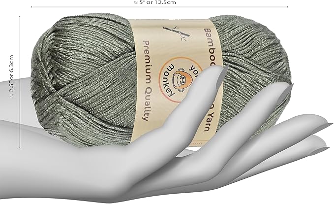 10-Pack of Yonkey Monkey 500 Grams Yarn - 70% Rayon derived from Bamboo, 30% Cotton - Imported - Pea Green 9012