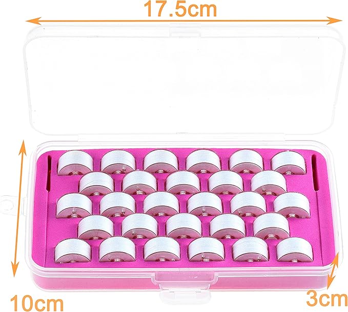 New brothread 28pcs White 60S/2 (90WT) Prewound Bobbin Thread Plastic Size A SA156 for Embroidery and Sewing Machines DIY Embroidery Sewing Thread Cottonized Soft Feel Polyester Thread