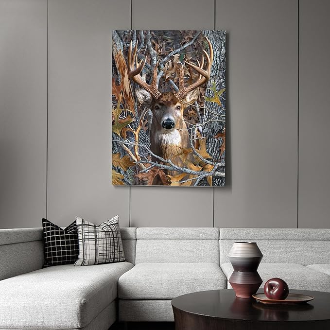 Fountor Deer Diamond Art Kits for Adults, Deer Diamond Painting Kits for Adults Beginners, DIY 5D Forest Diamond Painting with Round Gem Art Kits for Gift Home Wall Decor 12x16 Inch