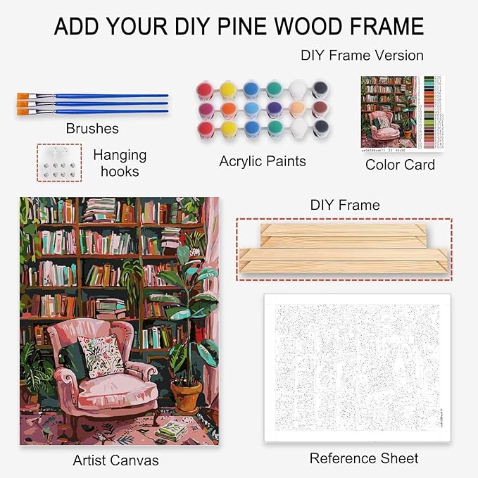 Aihonmin DIY Paint by Numbers for Adults & Kids,Rugby Paint by Numbers DIY Painting Acrylic Flag Paint by Numbers Painting Kit Home Wall Living Room Bedroom Decoration, (DIY Frame)