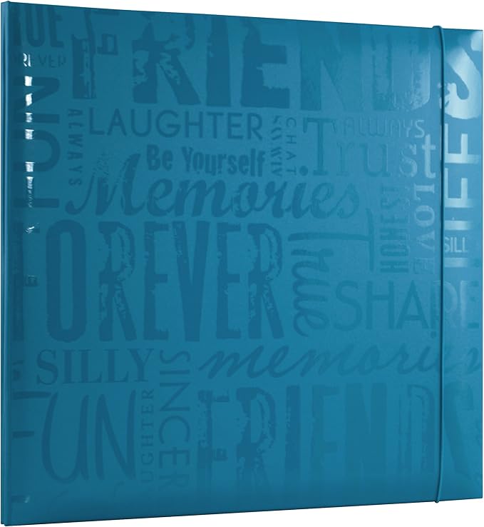 MCS Expressions Collection Friends Expandable 10-Page Scrapbook Album with 12 x 12 Inch Pages, 13.5 x 12.5 Inch, Teal 'Friends'