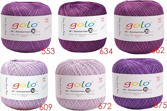 golo Crochet Thread Size 30 Tatting Yarn Violet Yarn 553
