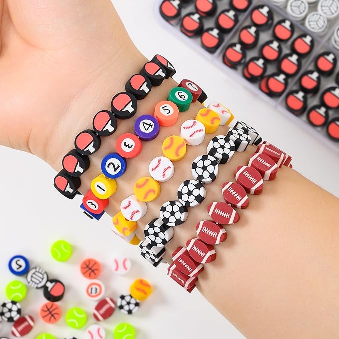 600pcs Polymer Clay Beads Friendship Bracelet Making kit Cute Fun Charms Beads for Bracelet Making DIY Arts Crafts Birthday Gifts Toys for Kids Girls Age 4-13 Ball