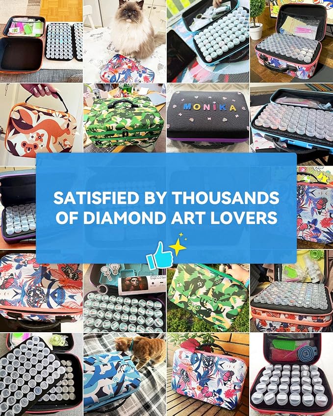 ARTDOT 60 Slots Storage Container for Diamond Art Kits for Adults,Portable Bead Storage Boxes for Diamond Painting Accessories and Tools