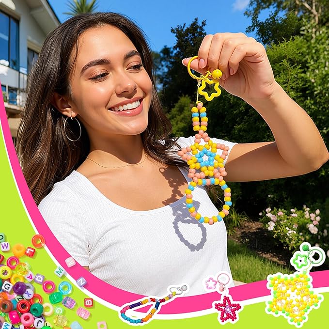 Simetufy 10000Pcs Pony Beads Bulk, 30 Colors Rainbow Kandi Beads for Hair Braiding Bracelet Making Kandi Jewelry Key Chains DIY Crafts Gifts Christmas Gifts (5.73lb, Stack Box)
