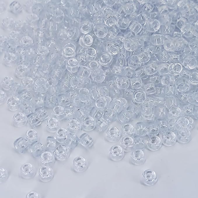 MIIIM 1200PCS 6x9mm Clear Pony Beads Bulk, Kandi Beads for Bracelets Making Kit, Hair Braids Craft for Jewelry Making (Clear)
