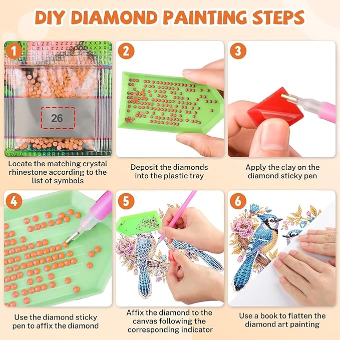 Masendp Blue Bird Diamond Painting Double-Sided Wall Hanging Set, DIY Irregular Shaped Rhinestone Window Decoration Set, Suitable for Home and Garden Wall Decoration Gifts