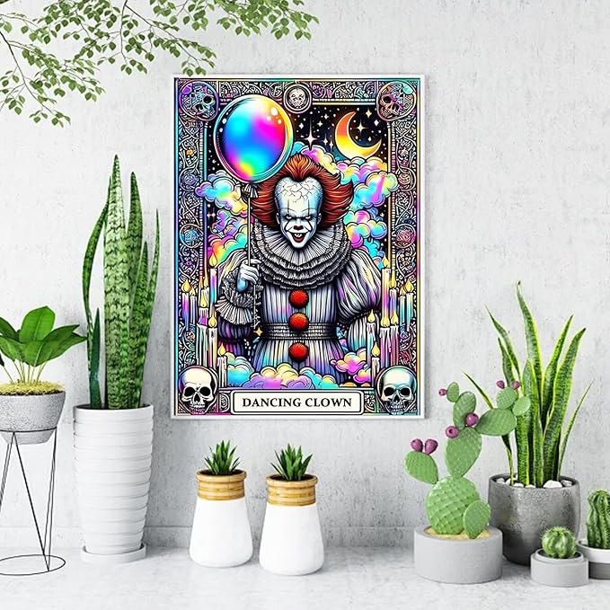 LILEIDECO Diamond Painting Kits for Adults DIY 5D Diamond Art Painting Kits with Round Diamonds Full Drill Horror Movie Gem Art Painting Kit for Home Wall Decor Gifts12x16inch