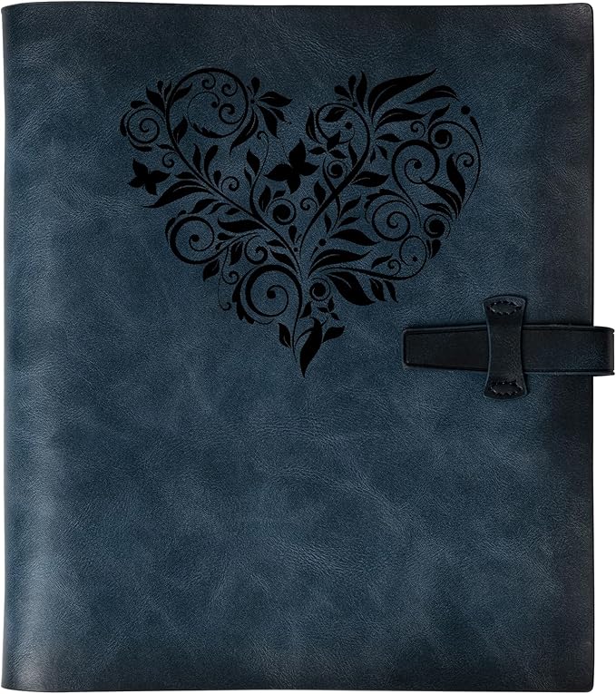 Photo Album 4x6 200 Photos, Genuine Leather Photo Albums with Writing Space with 30 Writing Paper, Travel Family Wedding Kids Graduation Ultrasound Baby Picture Album Scrapbook Photo Album（LOVE）