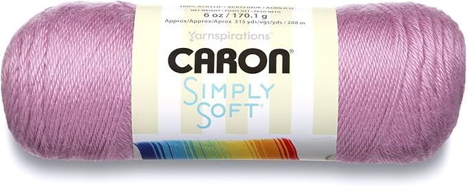 Caron H97COL0005 Simply Soft Collection Yarn, 6oz, Gauge 4 Medium, 100% Acrylic- Blackberry - Machine Wash & Dry