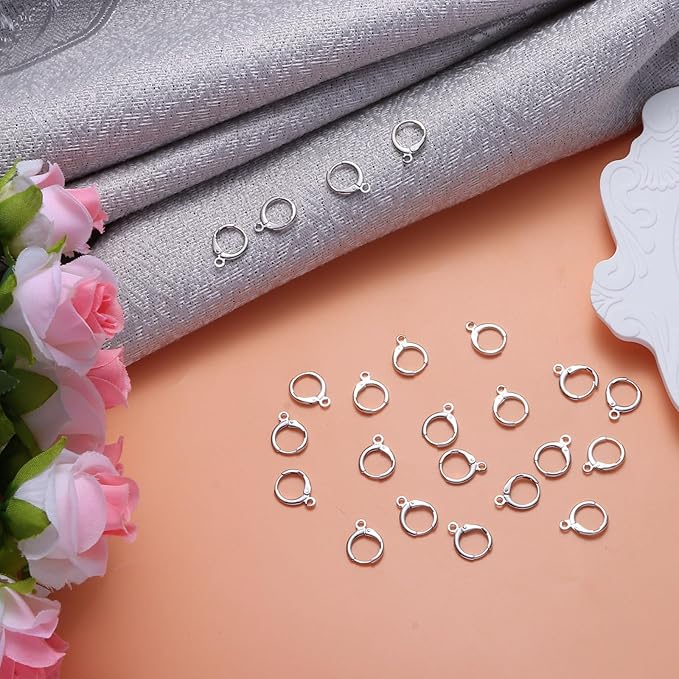 tmmate 60pcs silver filled hoop huggie earring hooks,hypoallergenic dangle tarnish resistant lever back earring hooks earwire for jewelry making supplies (silver)