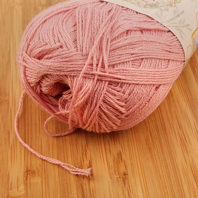 JubileeYarn Baby Soft Bamboo Cotton Yarn - 50g/Skein - Dreamy Blush - 4 Skeins