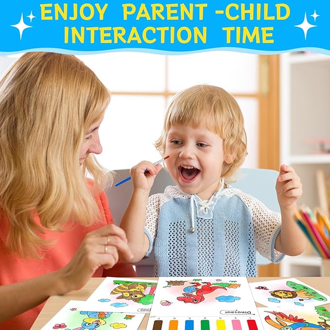 SOCOLER Paint with Water Coloring Books for Kids,Animal Theme Mess Free Watercolor Painting Papers Sets for Toddlers,Water Color Paint Kit,Art Craft Birthday Gift for Ages 1-3, 4-8
